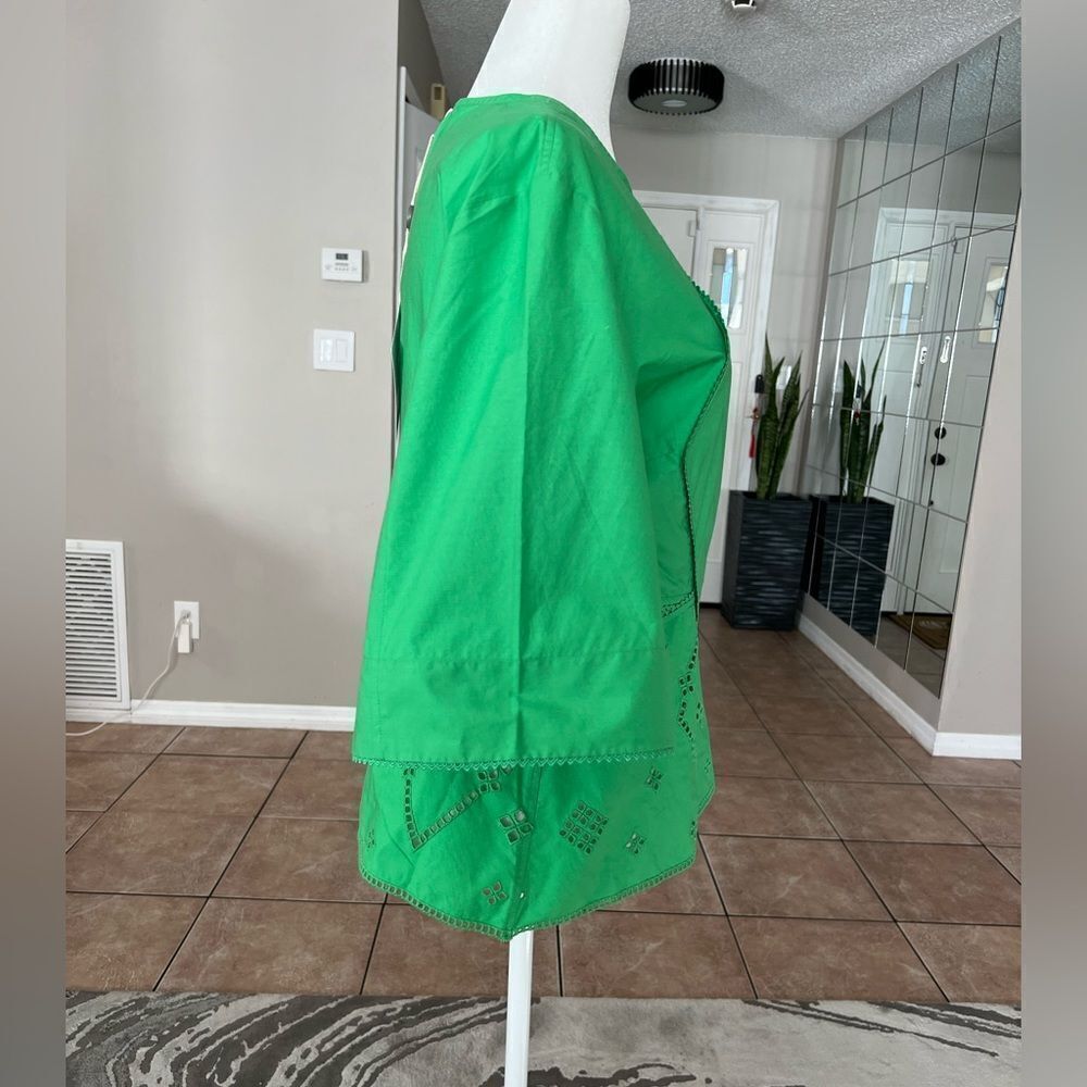 GANNI Women’s Green Broderie Anglaise Blouse Top - Picture 7 of 15